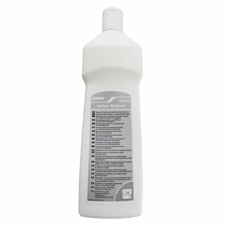 Helios Brilliant Henkel 0,5L Ecolab 90112640, biała butelka z etykietą widok od przodu