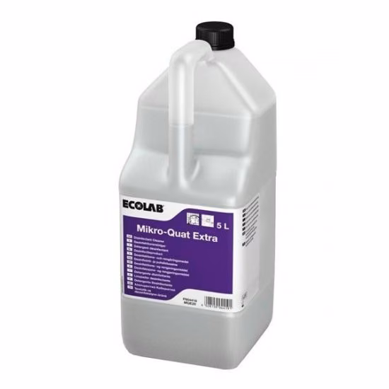 Ecolab Mikro-Quat Extra 9047240, plastikowy kanister 5 L z fioletową etykietą i czarną nakrętką