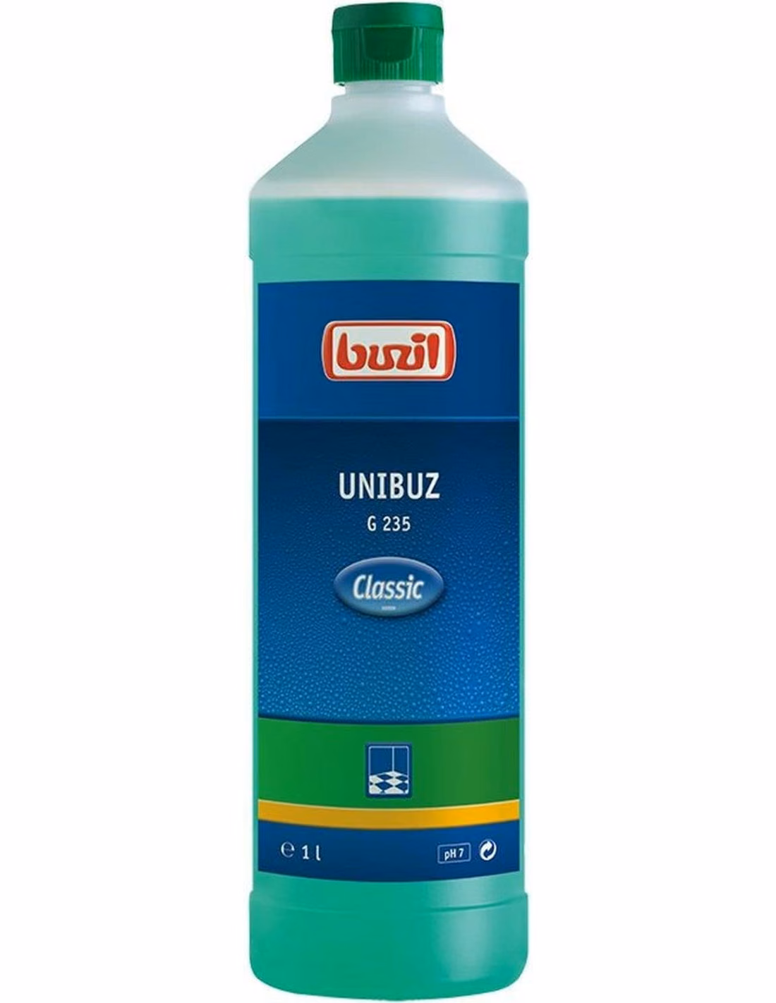 UNIBUZ G 235 1L, widok z przodu na opakowanie z logo Buzil i oznaczeniem pH 7