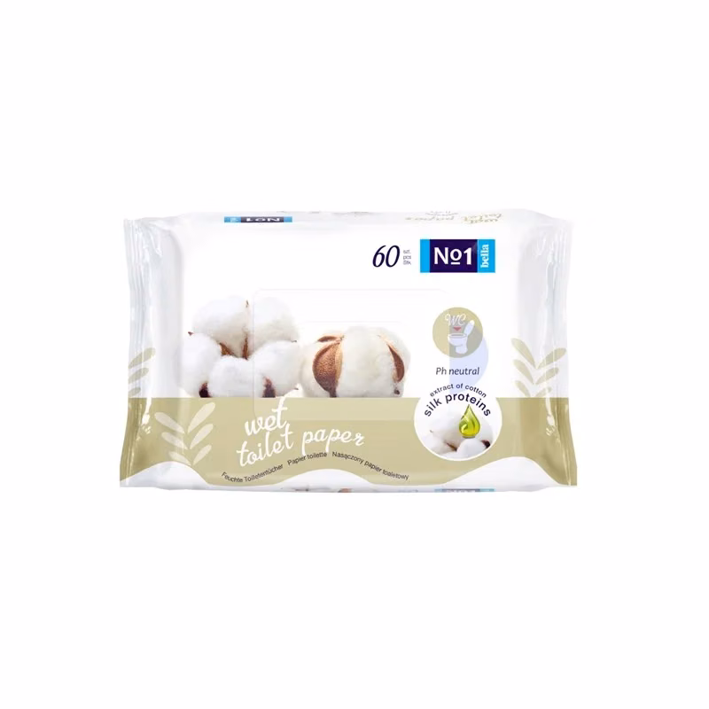 Papier BELLA nasączony A'60, opakowanie 60 sztuk z grafiką bawełny i oznaczeniem pH neutral