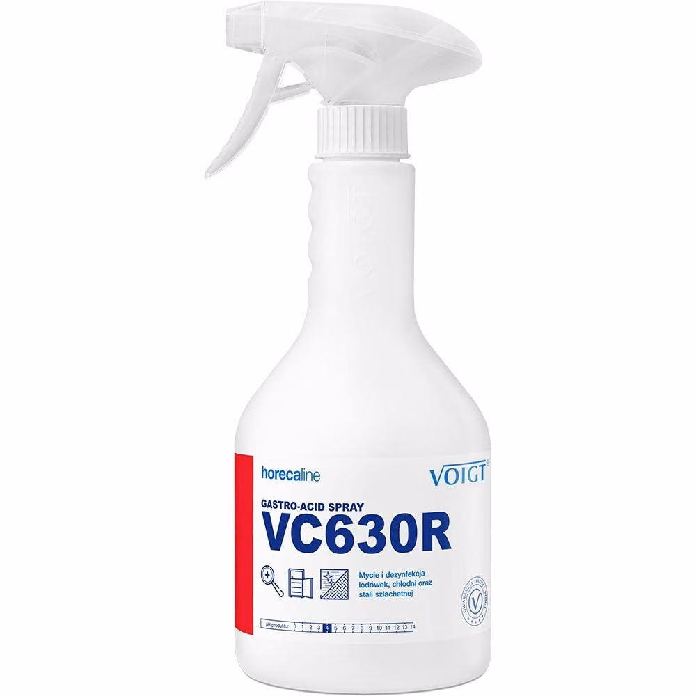 Płyn VOIGT GASTRO-ACID VC-630R 0,6l, biała butelka z atomizerem do mycia lodówek i stali szlachetnej