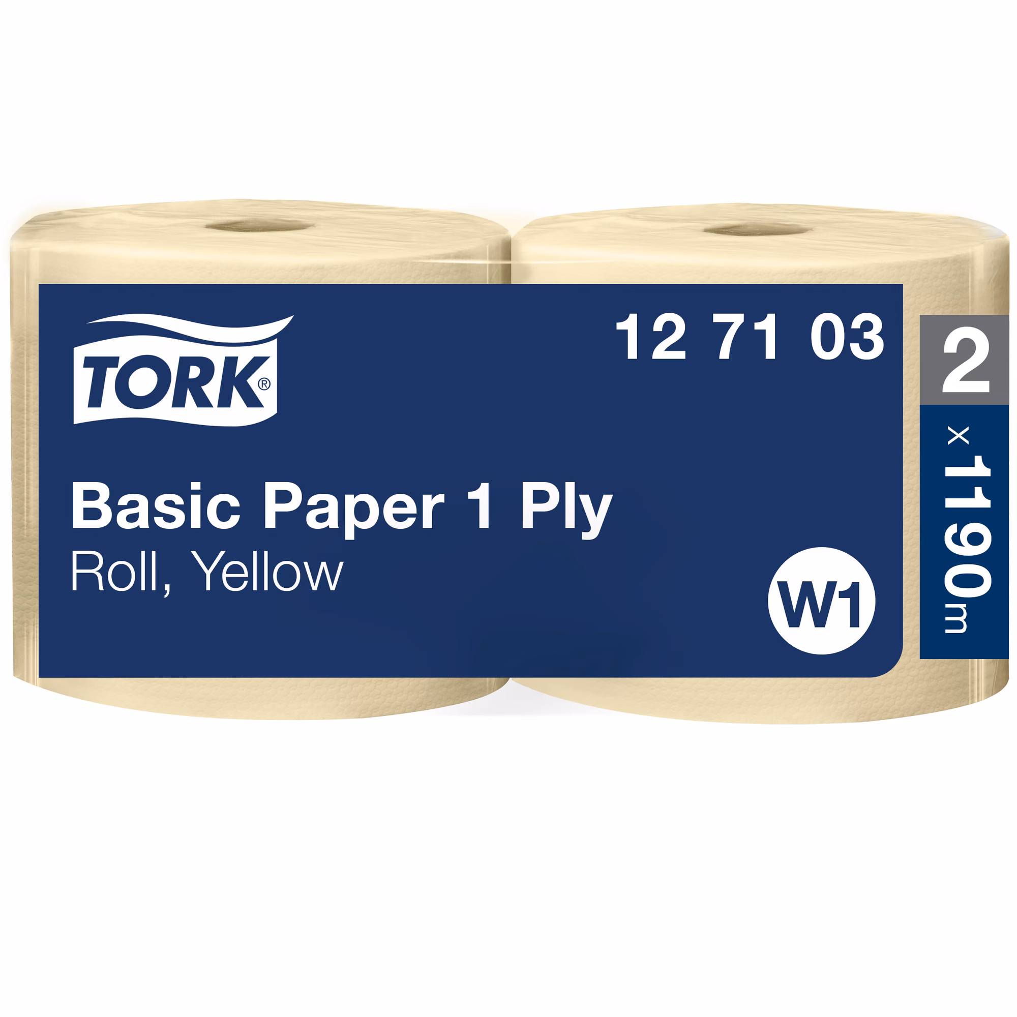 Tork czyściwo papierowe do podstawowych zadań, dwie żółte rolki w opakowaniu zbiorczym 1190 metrów
