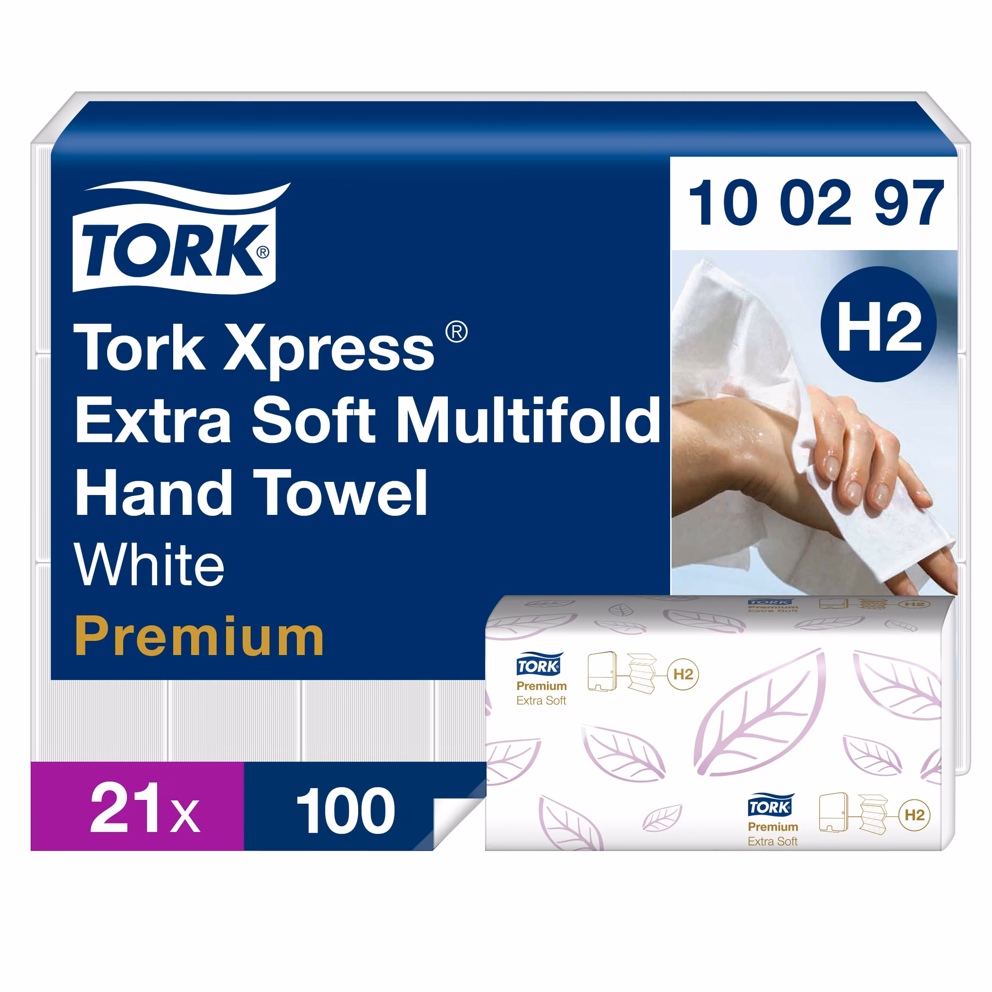Tork Xpress 100297, opakowanie zbiorcze 21 paczek po 100 listków, system H2 Premium