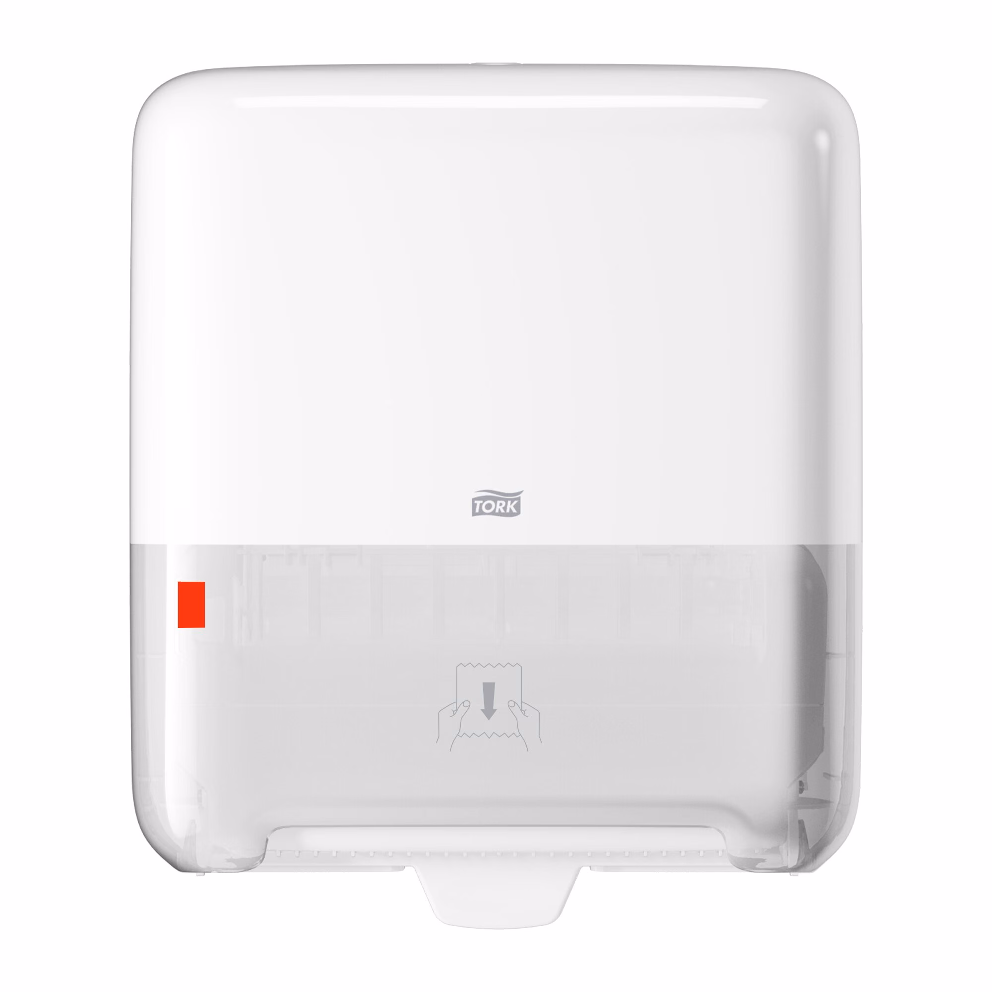 Tork Matic® dozownik do ręczników papierowych w roli 551000, biała obudowa Elevation z widocznym wskaźnikiem zużycia