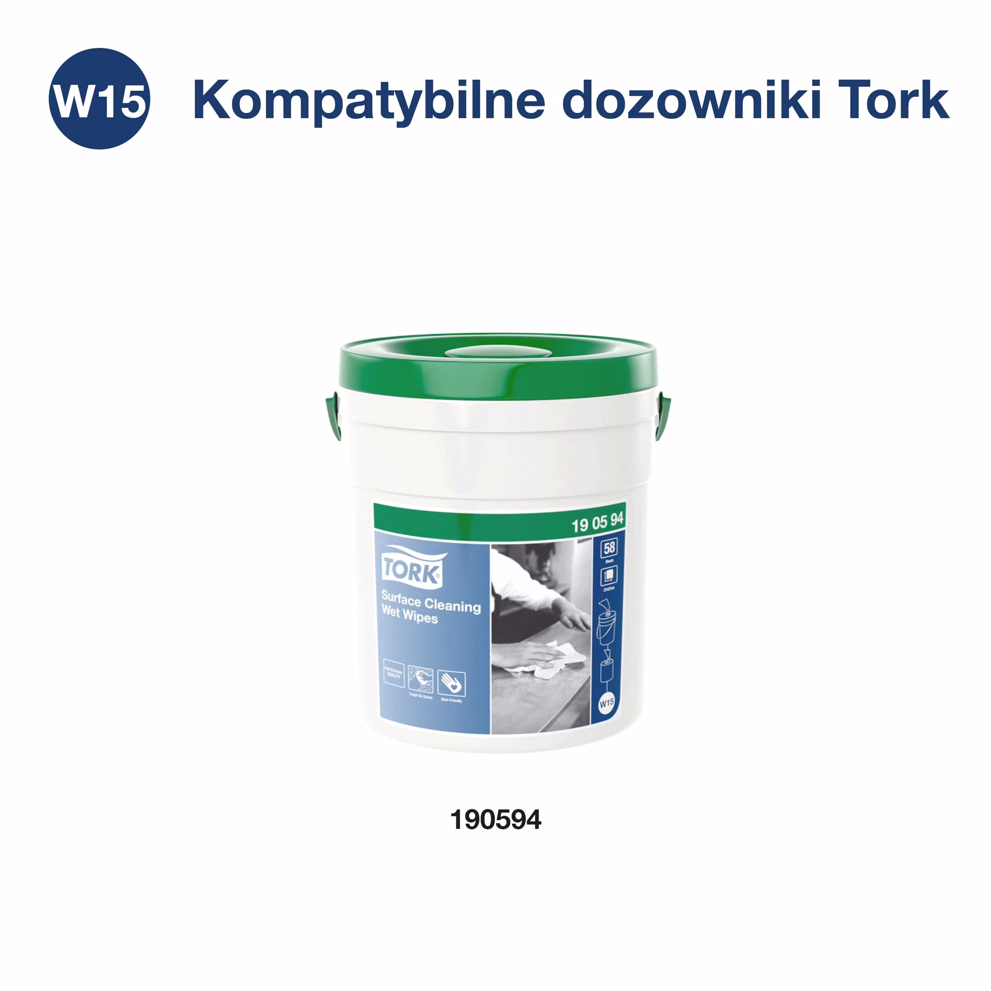 Tork czyściwo włókninowe nasączane, wiaderko system W15 kompatybilne z dozownikami Tork