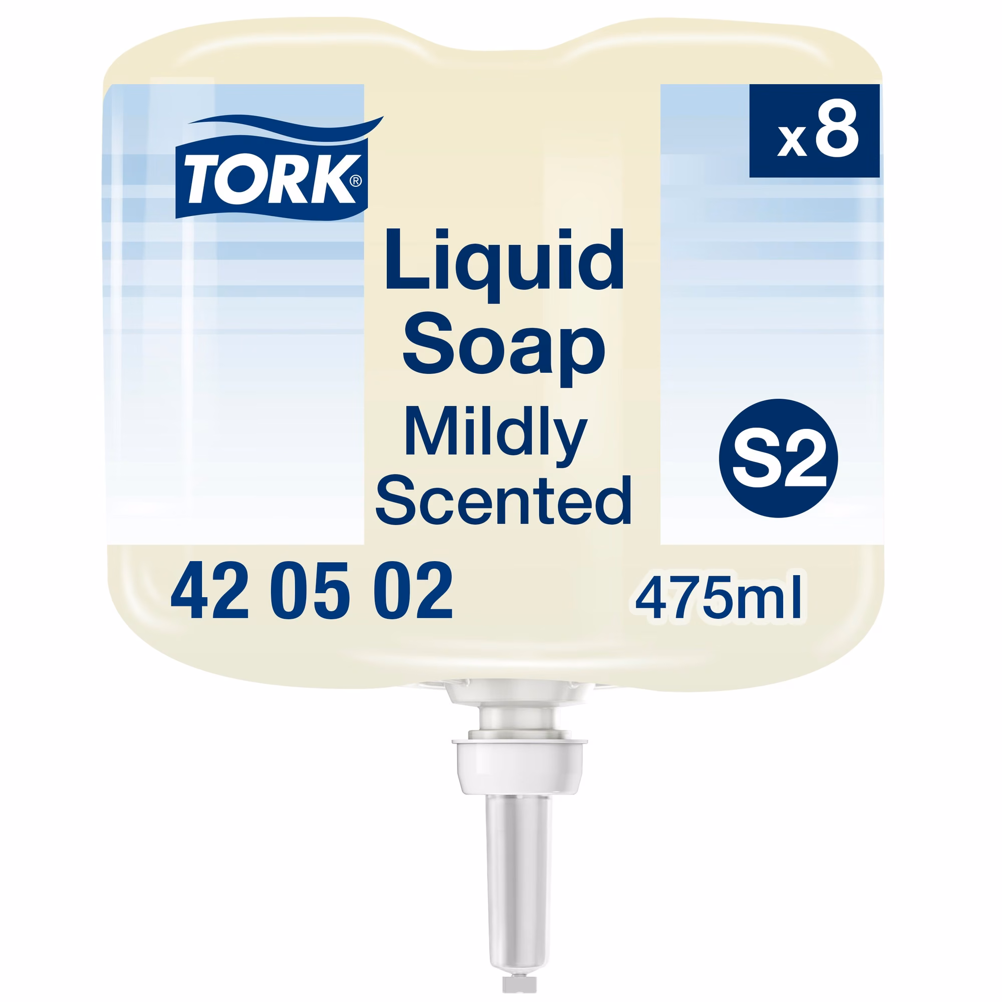 Tork delikatnie perfumowane mydło w płynie mini, wkład 475ml system S2 z widocznym dozownikiem