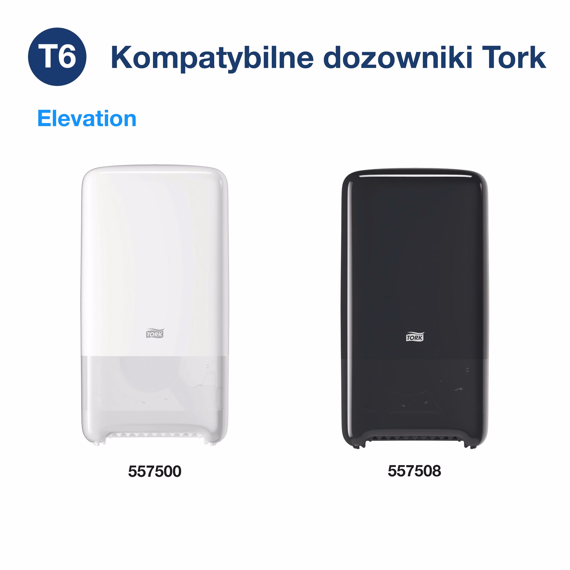 Tork Mid-size papier toaletowy, 2-warstwowy, kompatybilne dozowniki Elevation w kolorze białym i czarnym