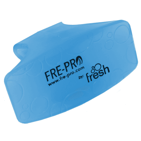 Zawieszka Zapachowa do WC Fre-Pro Bowl Clip Cotton Blossom, niebieski klips z logo na białym tle