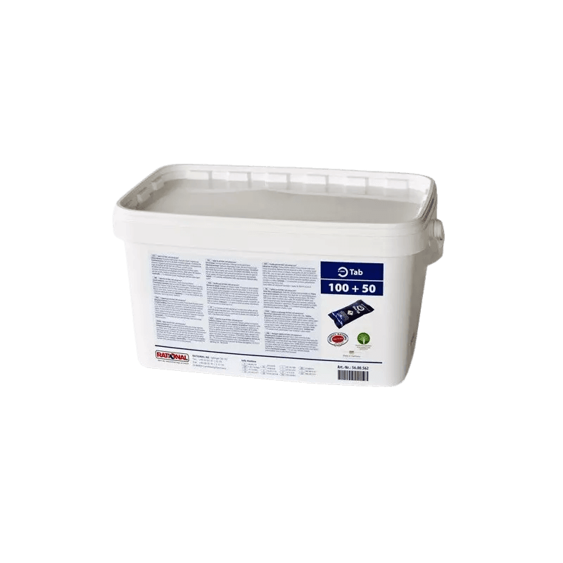 Tabletki Pielęgnacyjne Rational Care Tab 56.00.562, widok z góry na zamknięte plastikowe opakowanie zbiorcze