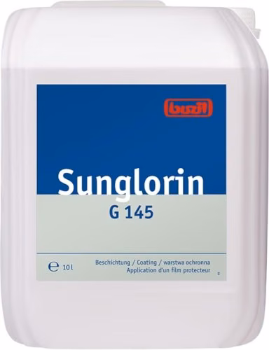SUNGLORIN G 145 10L pasta do podłóg, zbliżenie na front opakowania z napisem warstwa ochronna