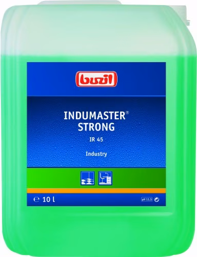INDUMASTER STRONG IR 45 10L, zielony płyn przemysłowy w półprzezroczystym kanistrze z niebieską etykietą