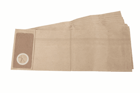 Worki do odkurzacza NILFISK VU 500 a'10, zestaw brązowych worków papierowych na czarnym tle
