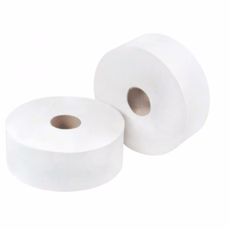 Papier toaletowy Grasant Karen Jumbo 522495, dwie białe rolki celulozowe o średnicy 23 cm