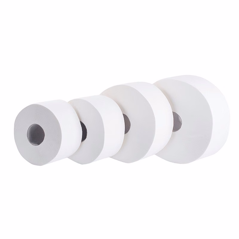 Papier toaletowy Grasant Karen Jumbo 522495, porównanie czterech rozmiarów rolek celulozowych