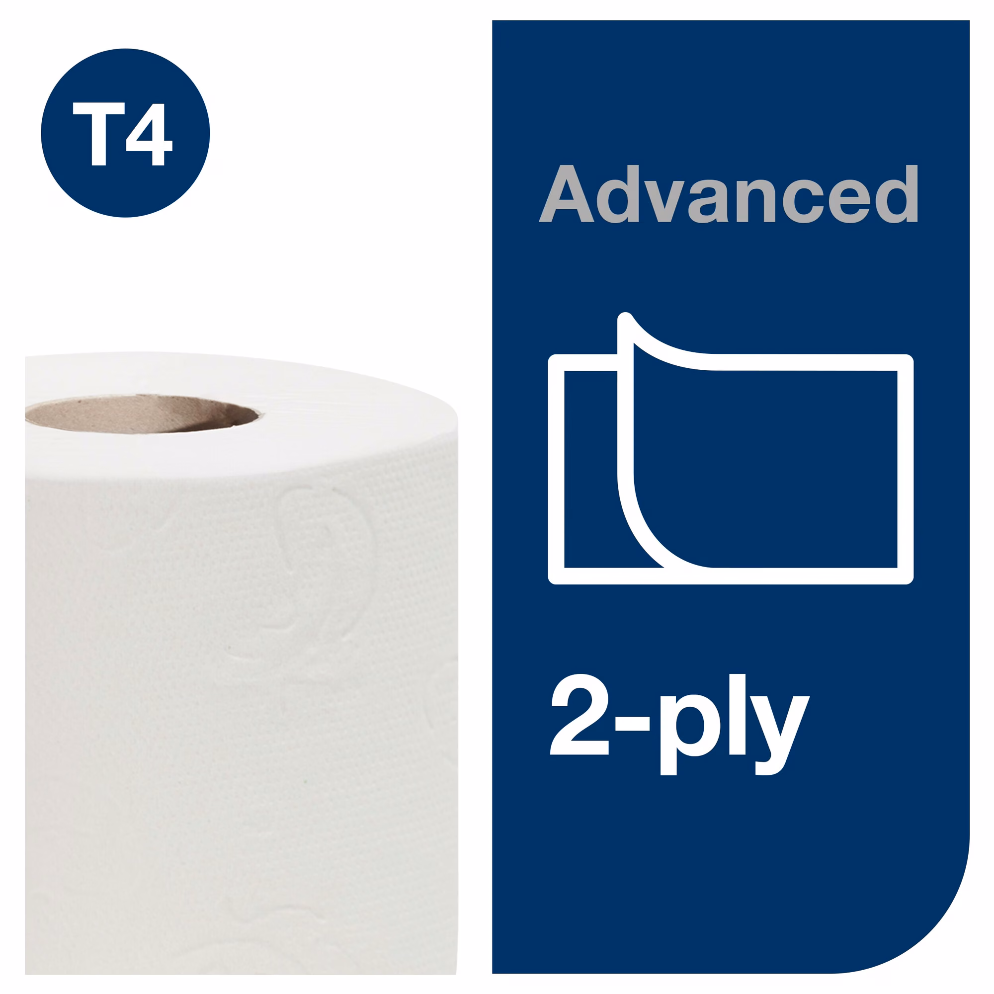 Tork papier toaletowy w rolce konwencjonalnej, zbliżenie na strukturę papieru 2-ply Advanced