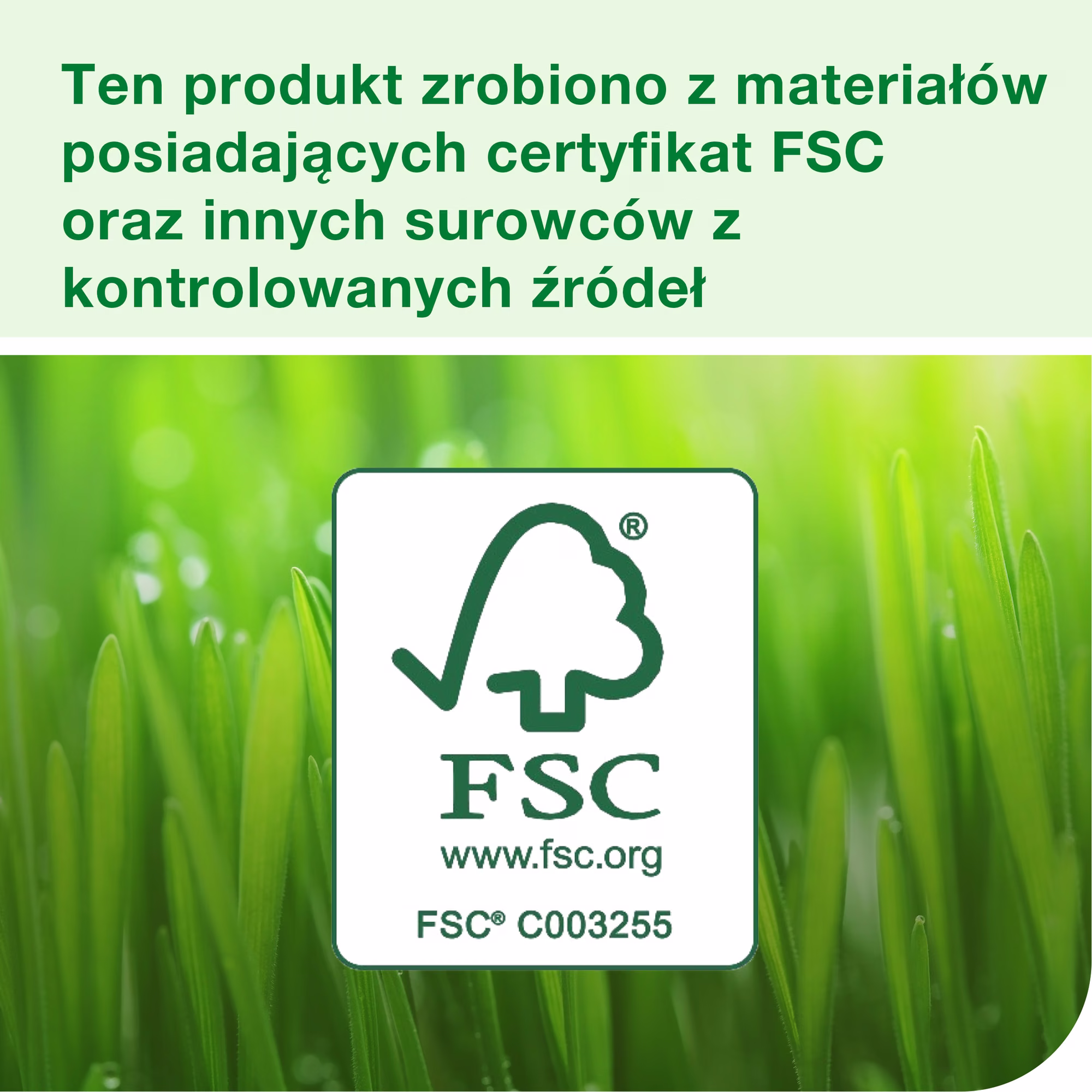 Tork czyściwo włókninowe wielozadaniowe, certyfikat FSC potwierdzający ekologiczne pochodzenie surowców