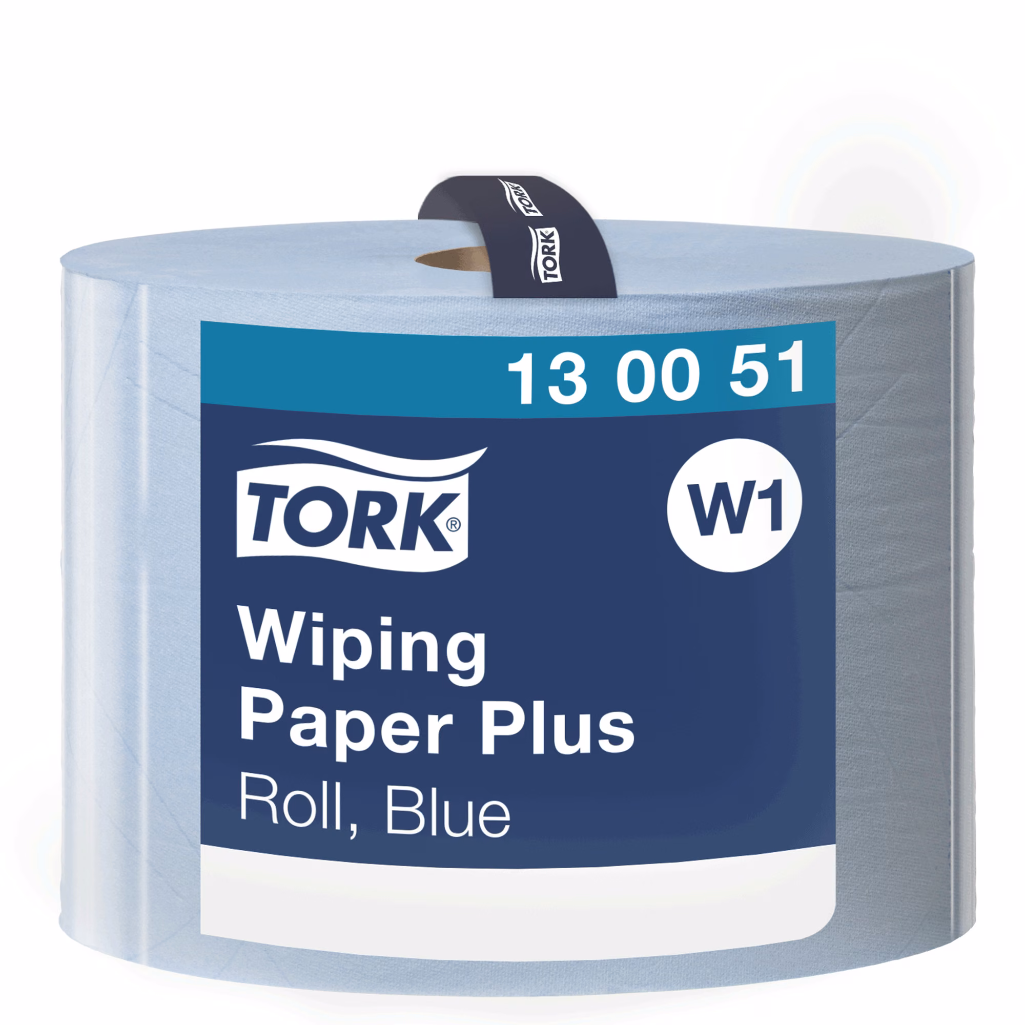 Tork czyściwo papierowe do średnich zabrudzeń, zbliżenie na etykietę produktu Wiping Paper Plus