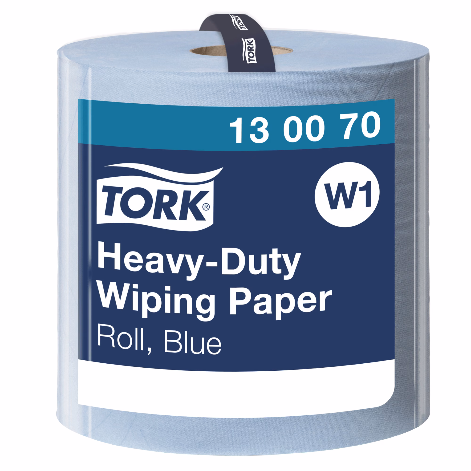 Tork czyściwo papierowe wielozadaniowe do trudnych zabrudzeń, zbliżenie na etykietę Heavy-Duty Wiping Paper