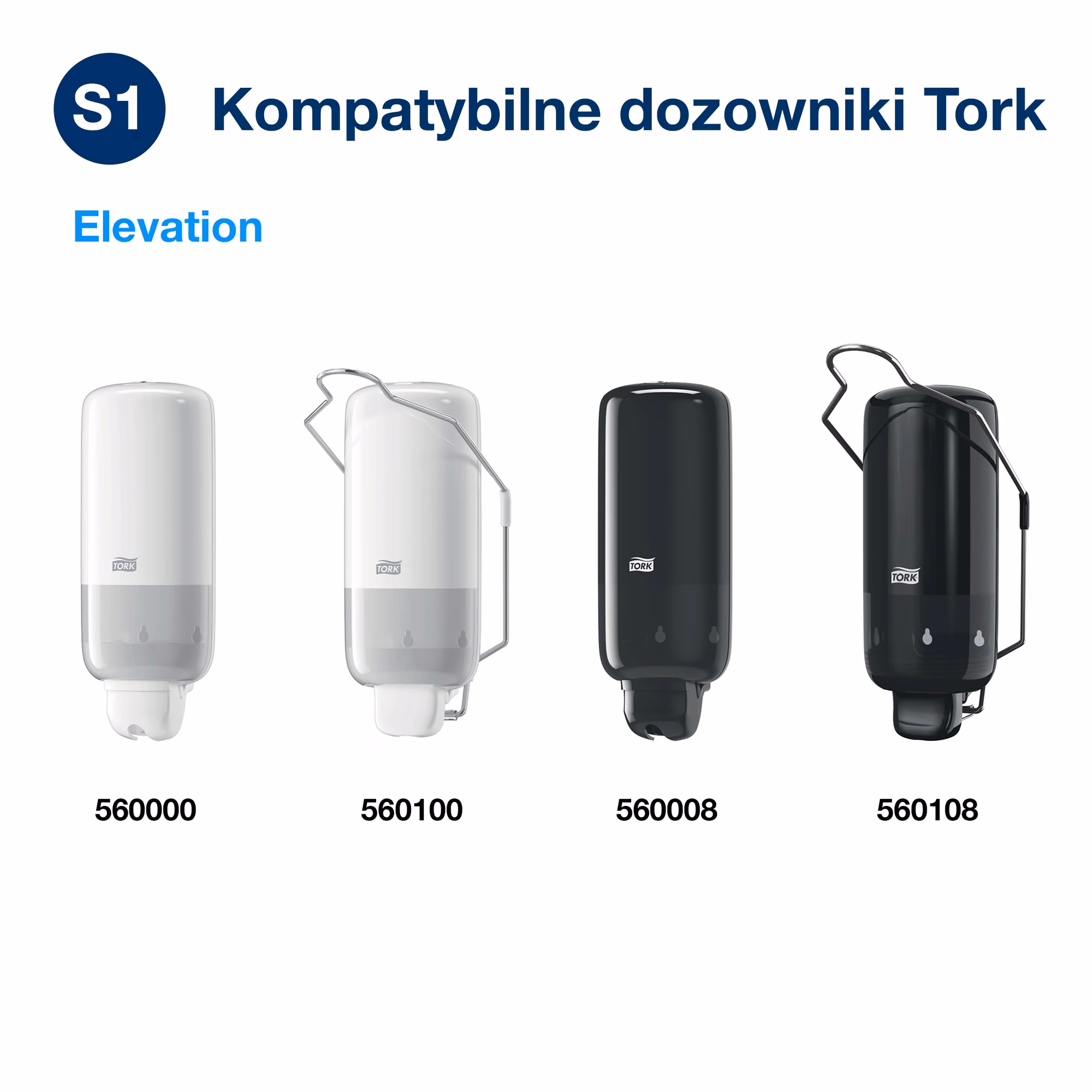 Tork alkoholowy preparat w żelu do dezynfekcji rąk, zestaw kompatybilnych dozowników Elevation S1
