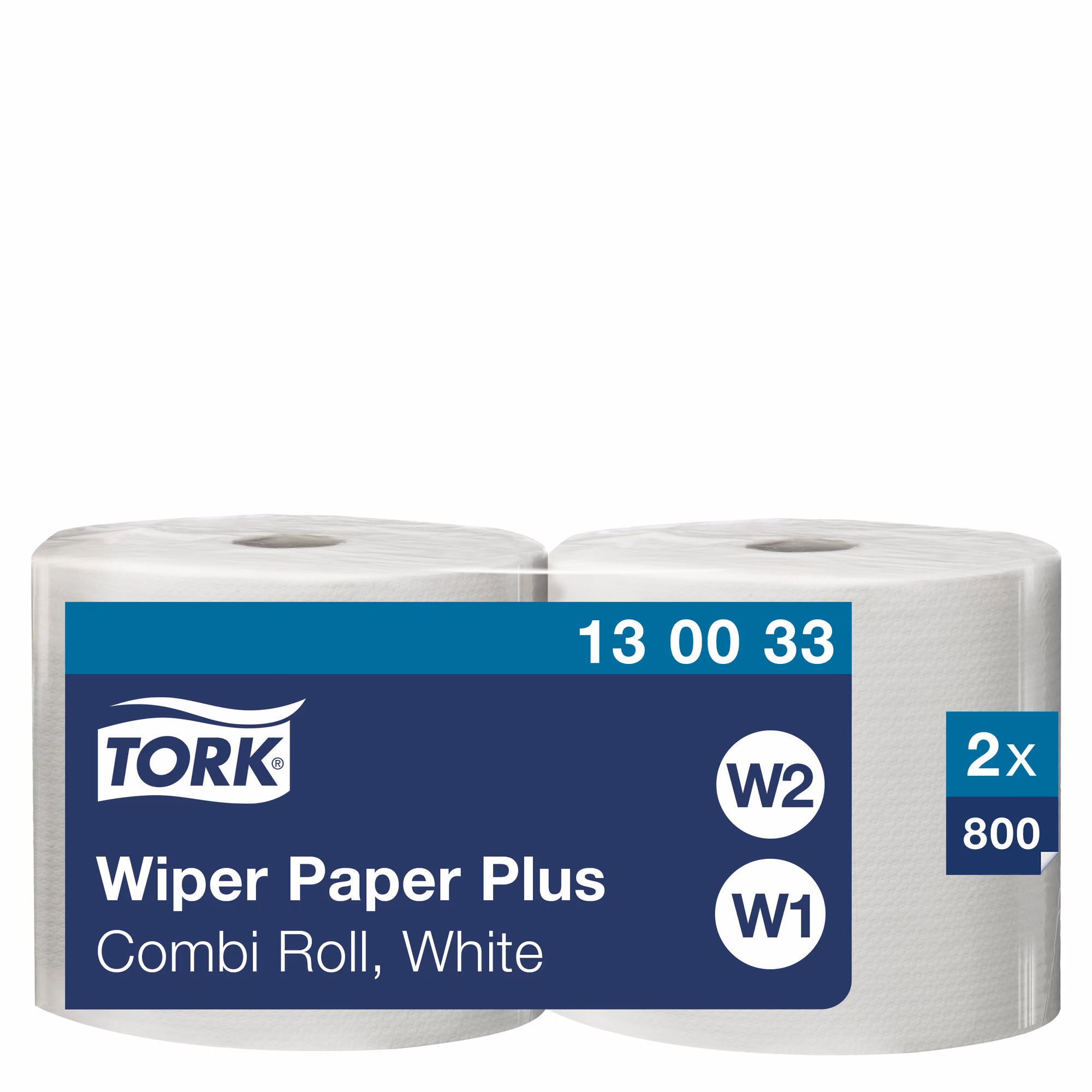 Tork czyściwo papierowe do średnich zabrudzeń, dwie białe rolki Wiper Paper Plus w opakowaniu 130033
