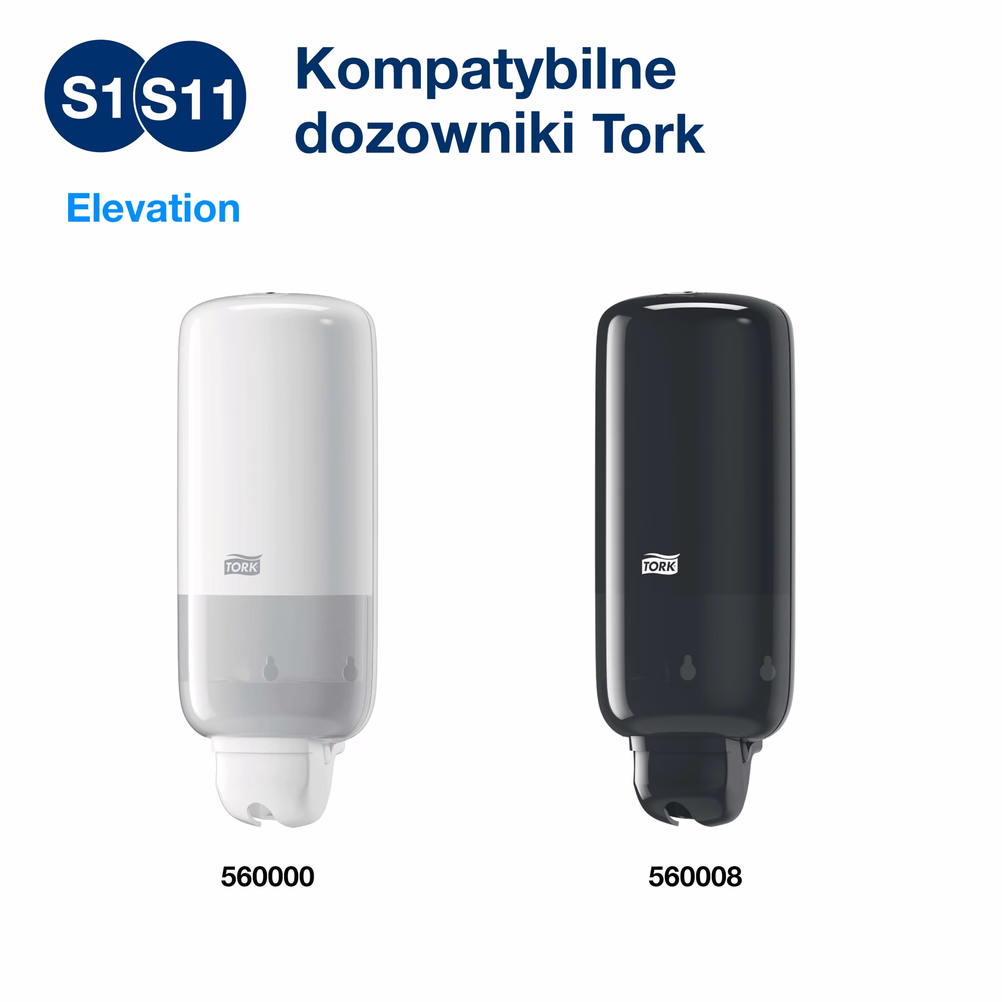 Tork bezzapachowe mydło w sprayu, kompatybilne dozowniki Elevation w kolorze białym i czarnym
