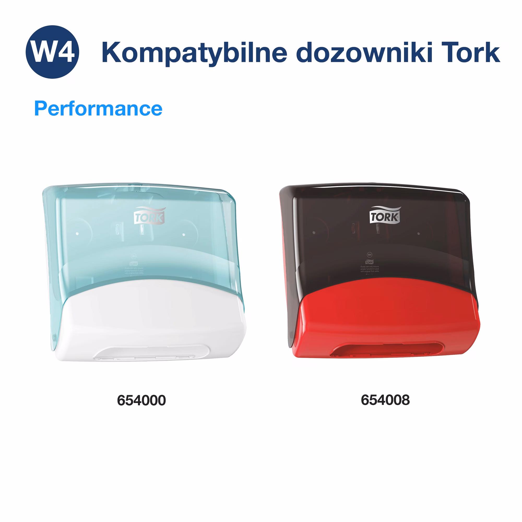 Ściereczki do trudnych zabrudzeń Tork W4 białe, kompatybilne dozowniki ścienne Performance 654000 i 654008