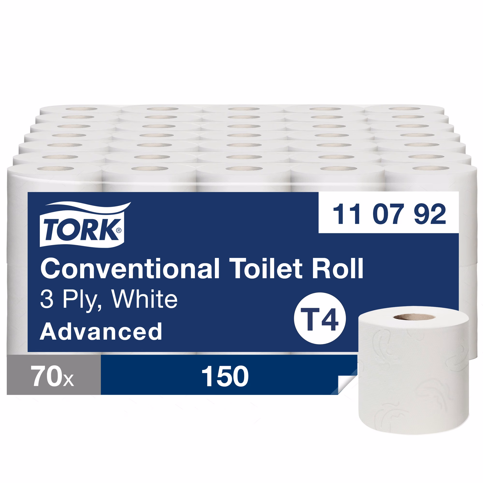 Tork miękki papier toaletowy w rolce, 3-warstwowy, opakowanie zbiorcze 70 rolek z jedną rolką z przodu