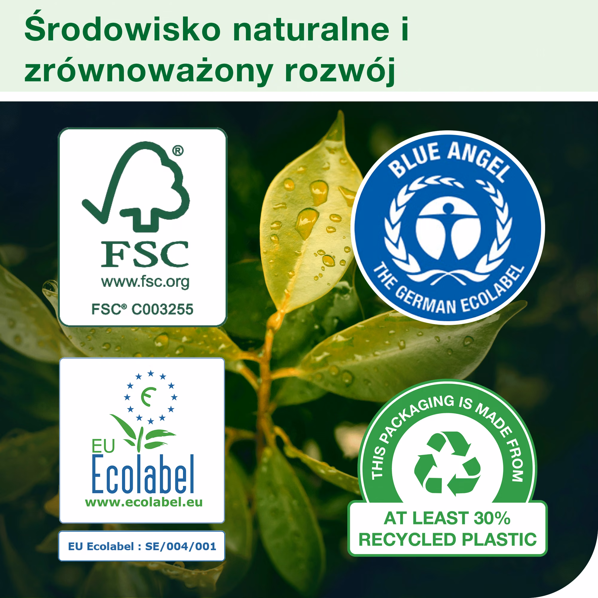 Tork miękki papier toaletowy w rolce, 3-warstwowy, certyfikaty ekologiczne FSC, EU Ecolabel i Blue Angel