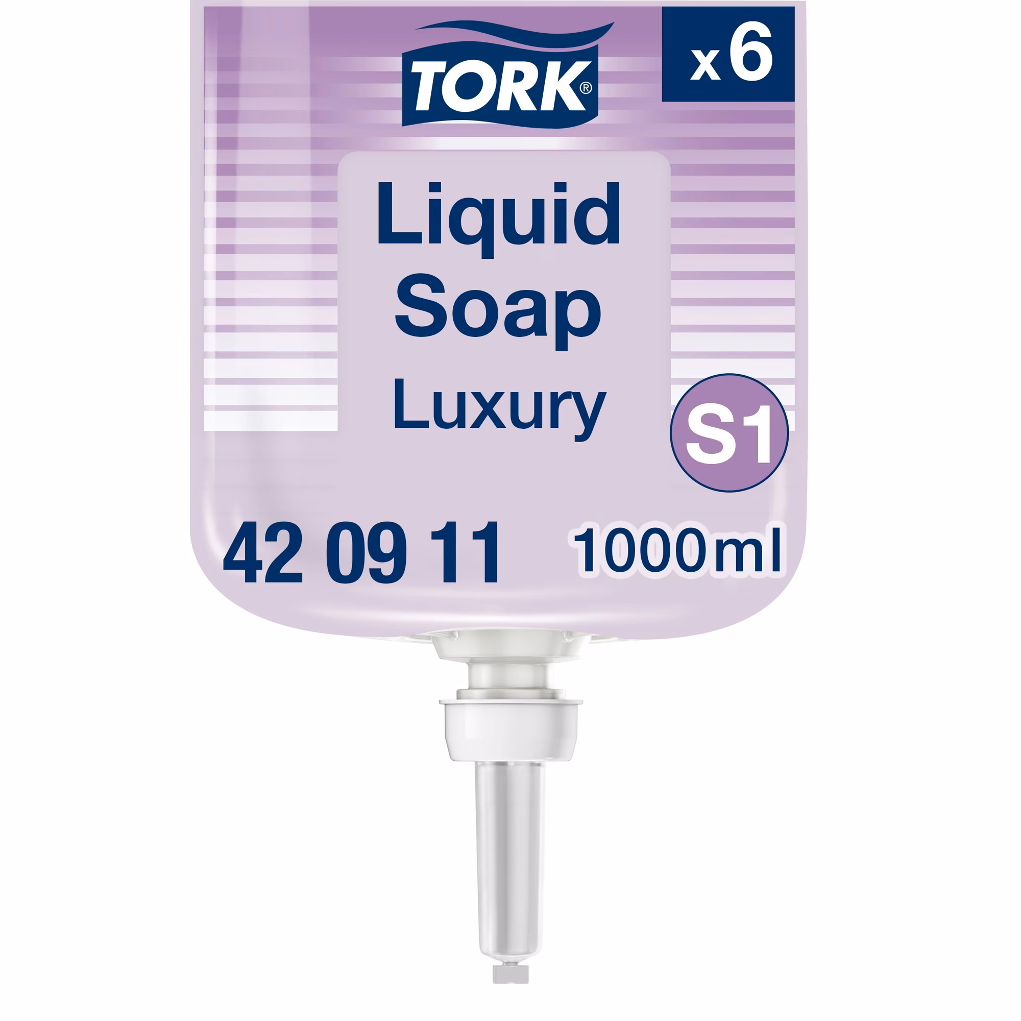 Tork luksusowe mydło w płynie S1 420911, wkład 1000 ml z pompką na białym tle