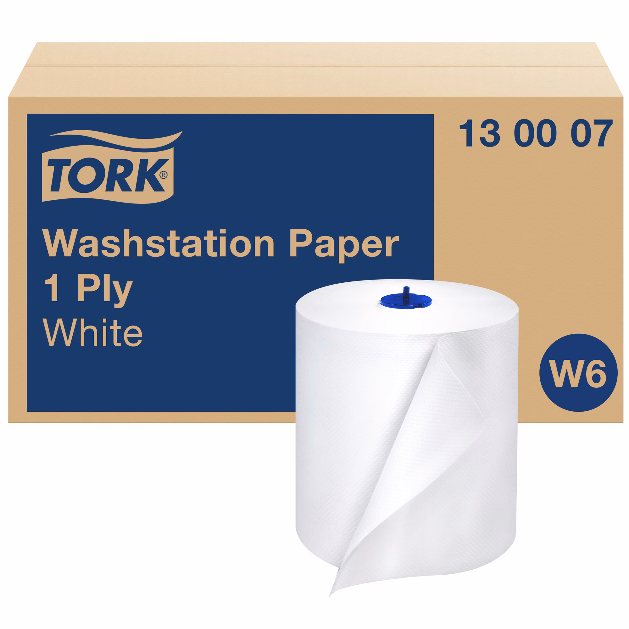 Tork czyściwo papierowe do podstawowych zadań W6, zbliżenie na strukturę białego papieru w rolce