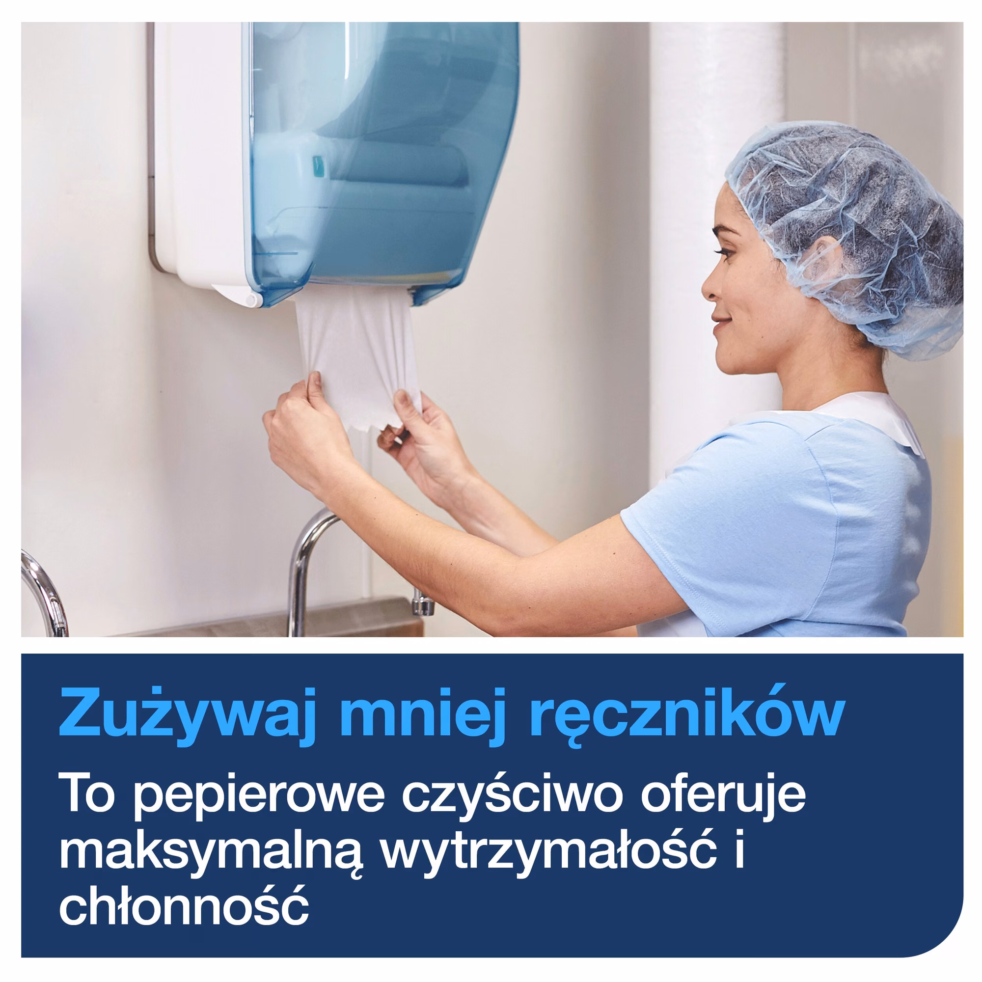 Tork czyściwo papierowe 130007, pracownica wyciągająca wytrzymały ręcznik z podajnika