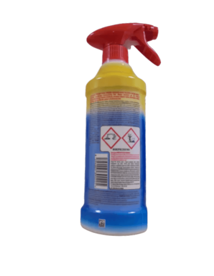 SAVO spray do pleśni, etykieta tylna z instrukcją i piktogramami ostrzegawczymi